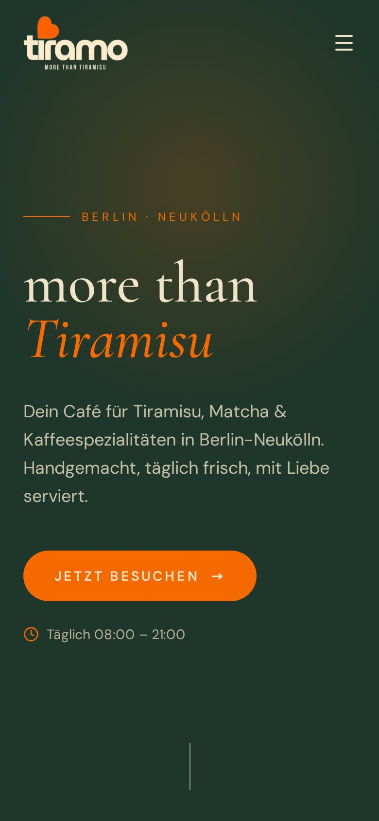 Tiramo Berlin — mobile Ansicht